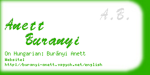 anett buranyi business card