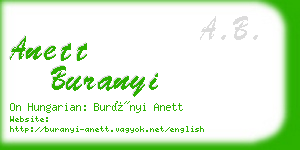 anett buranyi business card